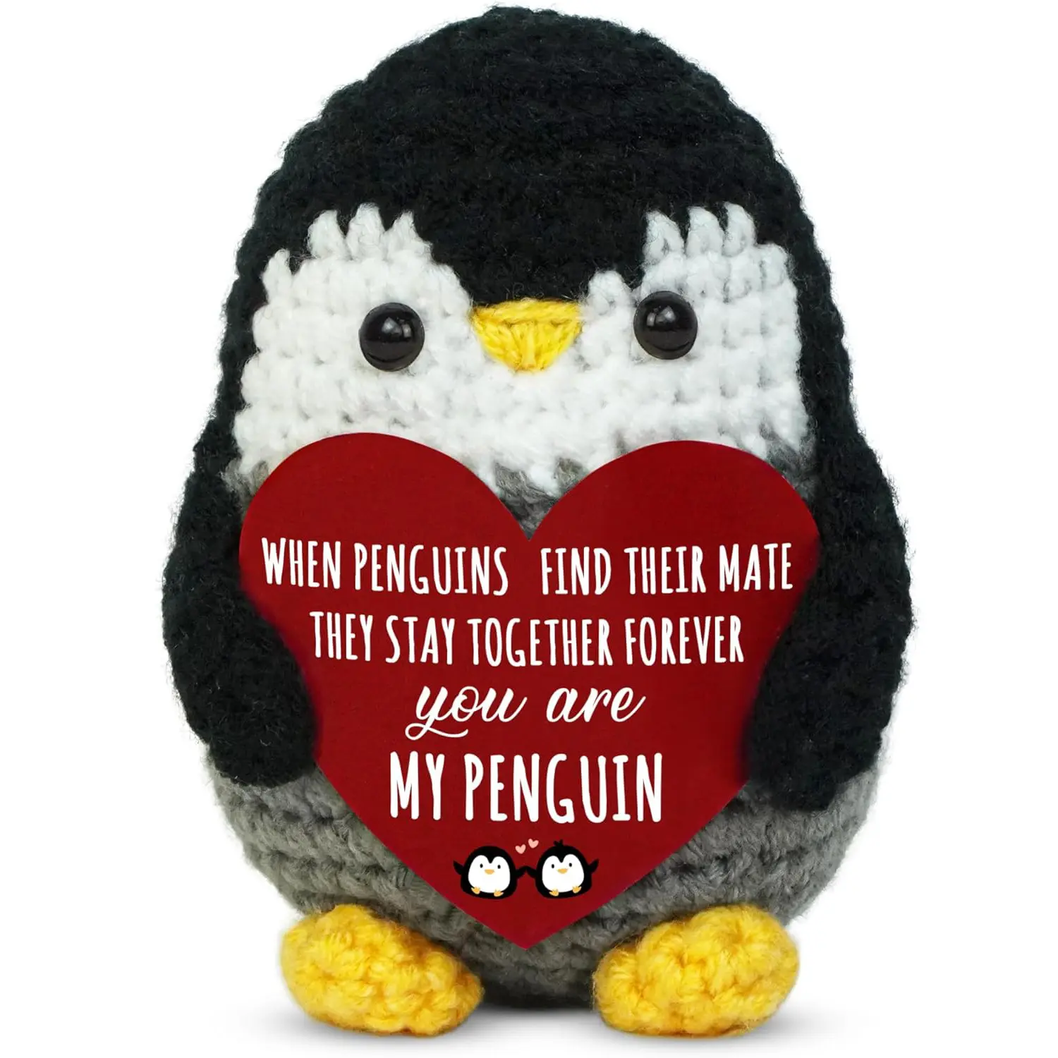 Anniversary Romantic Gift, Amigurumi Gift, Unisex Active Penguin Crochet Plush, Soft Adorable Stuffed Animals, Cuddly Stuffed Animal, Birthday Present for Couples, Boyfriend, Girlfriend, Husband and Wife, Handmade Crochet Penguin, Stuffed Animal Gifts