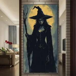 Witch Pattern DIY Diamond Arts Colorful Painting Kit without Frame, DIY 5D Diamond Arts Colorful Painting Kit, Wall Art Decor for Home Living Room Bedroom