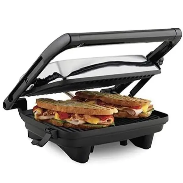 Hamilton Beach Non-Stick Belgian Waffle Maker with Indicator Lights, Makes 4 4" x 5" Mini Waffles & Electric Panini Press Grill with Locking Lid, Opens 180 Degrees