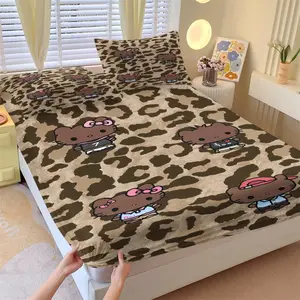 Hello Kitty Patterned Bed Sheet, a Non Slip, Dust-Proof And Soft Bedroom And Dormitory Bedding Suitable For Moving And Daily Holiday Gifts, Including 1 Bed Sheet And 2 Pillowcases
