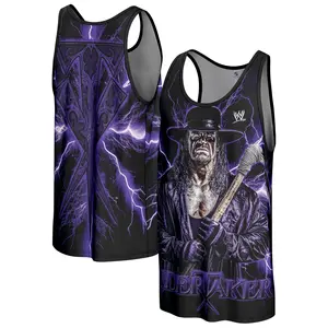 Men’s Black Undertaker Deadman Tank Top – Wrestling Inspired Sleeveless Athletic Shirt, Casual Gym Streetwear Summer Top for Men