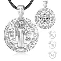 Style 2 White Round Silver St. Benedict With NDSMD
