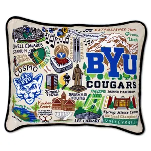 Brigham Young University (BYU) Collegiate Embroidered Pillow