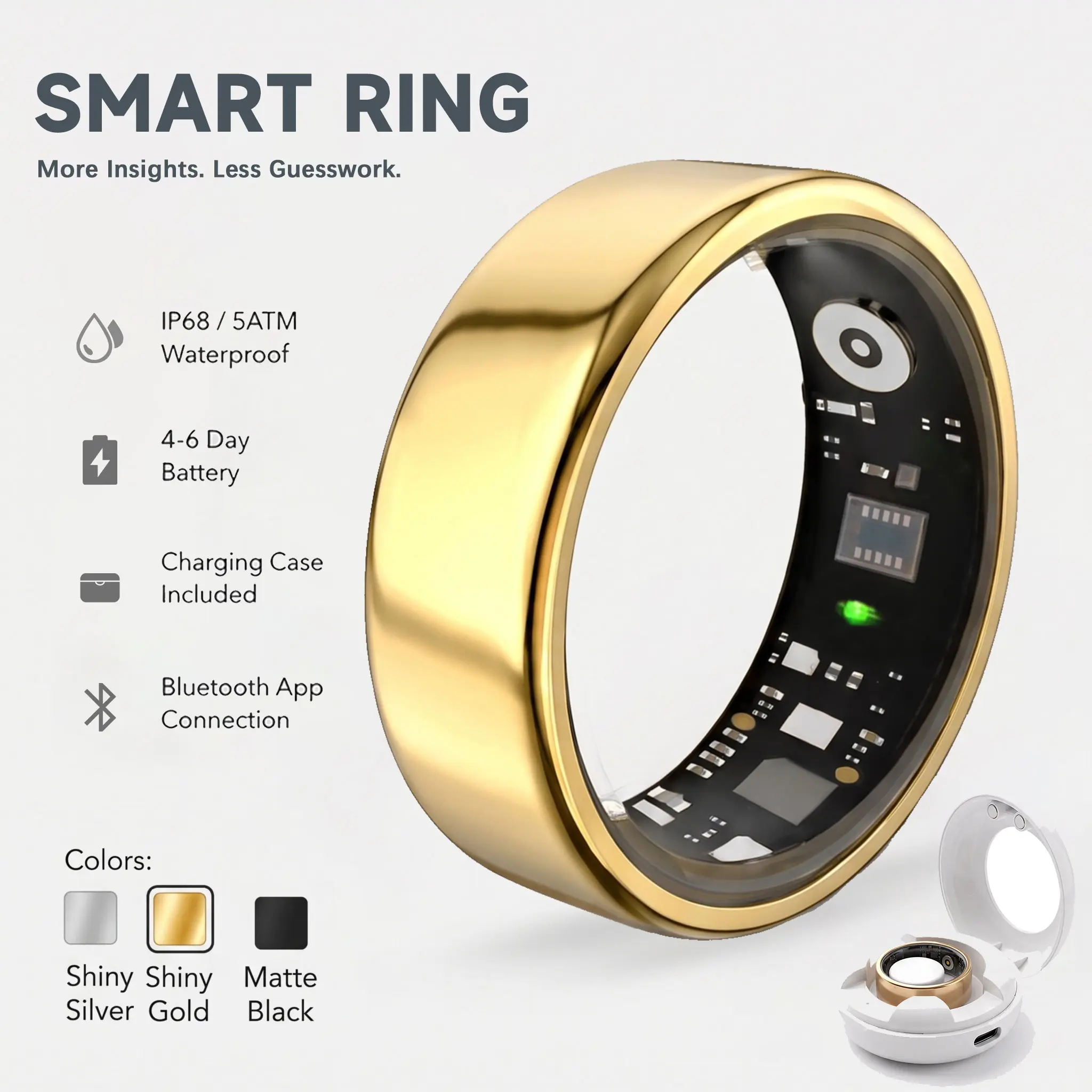 2027 New Smart Ring — Outdoor Sports Health Tracker, Waterproof Fitness Device, Suitable for Women, Men, and Couples; Ideal as a Gift for Holidays