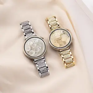 Diamond Watch Strap, 20mm Universal Band for Samsung Galaxy Watch 4/5/6/7/Classic, Women Bling Band For Amazfit GTS 4/3/2,Metal Bracelet For Garmin Vivoactive 3/Venu Sq/Vivomove HR