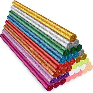 Glitter Color Hot Glue Sticks Full Size, 8" Long x 0.43" Dia 36 Pack Bulk Hot Melt Adhesive Glue Sticks Standard for Crafting DIY Art School Gluing Project Repair Sealing