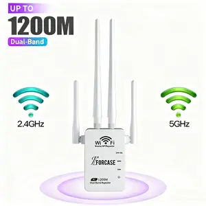5G WiFi Extender AC1200, 5G/2.4G Repeater, Covers up to 12,000 sq.ft & 80+ Devices, Enhanced Signal Booster with Thick Copper Wires for Home/Office