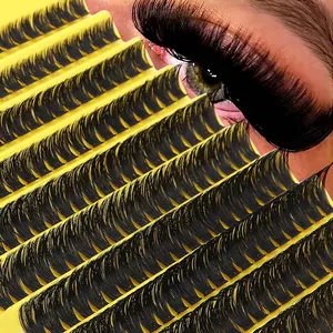 200pcs Personal Cluster Eyelashes DIY Lash Extensions 8-16mm Mixed Natural Dense Reusable Suitable for Beginners Wispy Lashes DIY False Eyelashes DIY Volume Eyelashes