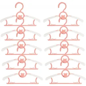 10-Pack Baby Coat Hangers Children Clothes Hangers Adjustable with Space Saving Stackable Hooks,H HOME-MART Universal Baby Hangers Non-Slip Coat Hanger with Windproof Hook Windproof Drying Hanger
