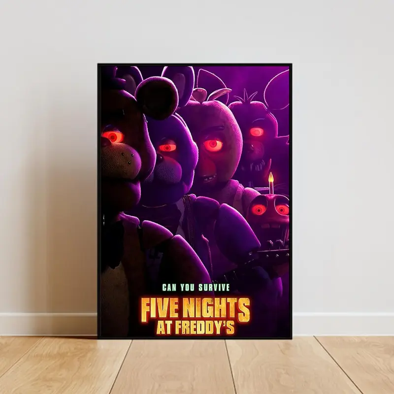 Five Nights at Freddy's Poster Freddy Wall Poster for Kids Room Bedroom Decor Game Lovers Canvas Art Print Ideal Birthday Gifts for Boys Girls