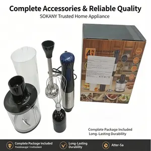 1000W High-Power 4-in-1 Multi-Functional Stainless Steel Immersion Hand Blender - BPA-Free Food Grade Set with Whisk, Chopper, Mixing Cup - Baby Food Maker for Smoothies, Soups, 4-In-1 Hand Blenders, Bpa-Free Hand Blenders