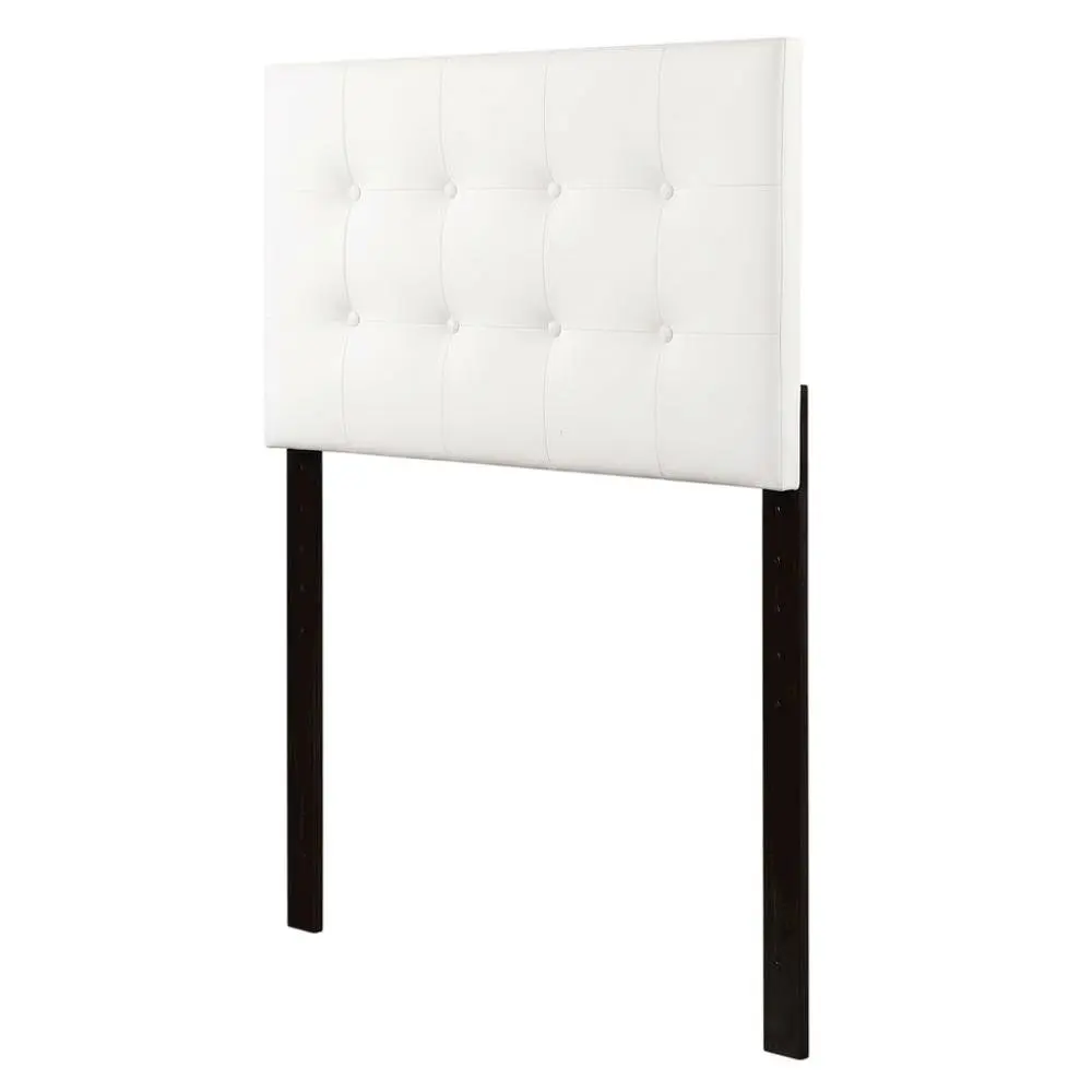 White Twin Headboard with Casual Style Frame Construction and Durable Build