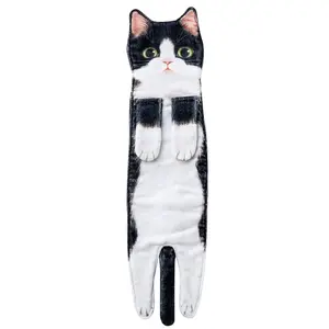 Funny Cat Towel for Bathroom or Kitchen, Lightweight Soft Towel, Super Absorbent and Soft Decorative Towel, Perfect Housewarming Gift for Cat Lovers, Multifunctional Towel