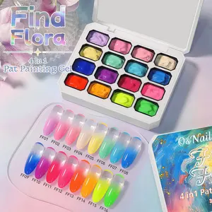 Osnailmall 16 Colors Neon Series Pat Painting Gel, Gradient Stamping Drawing, Color Changing UV/LED Soak off Gel Varnish, Nail Art Supplies
