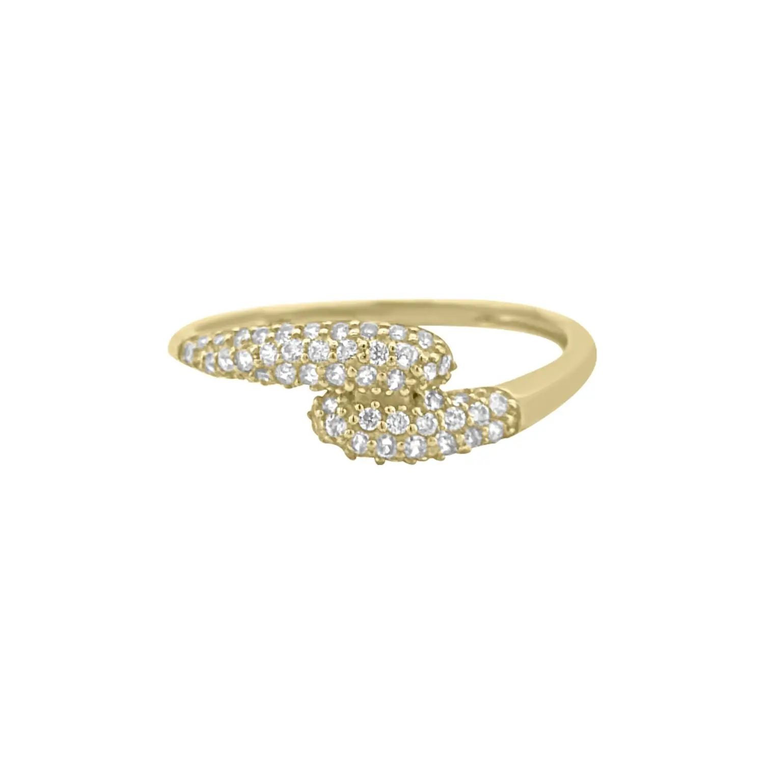 Twist Ring CZ - 10K Yellow Gold