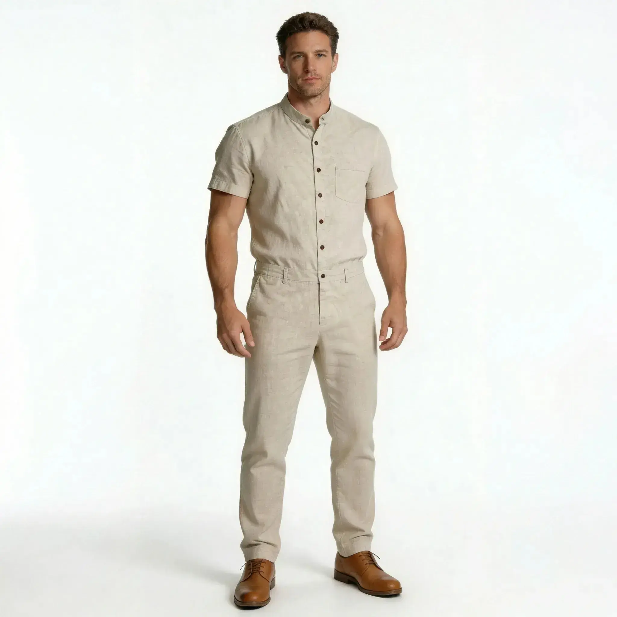 Sandalwood Linen Jumpsuit