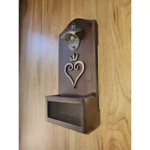Kingdom Hearts Inspired Wall mounted bottle opener with cap catcher