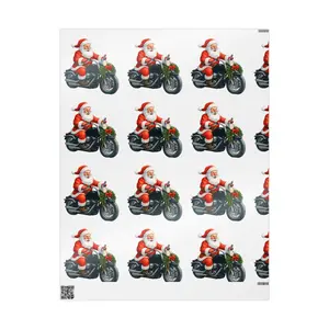 Christmas Santa Motorcycle Wrapping Paper, Holiday Gift Wrap, Festive Present Paper, Xmas Gift Wrap Roll, Kids Wrapping Paper, Unique