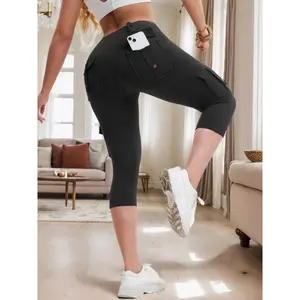 Women's Yoga Cargo Pants with Pockets, Stretchy High-Waisted Workout Leggings, Breathable Athletic Cargo Pants