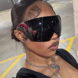 Cyberpunk Oversized Frame Sunglasses Futuristic Tech Eye Protection for Him & Her Cyberpunk Oversized Frame Sunglasses Futuristic Tech Eye Protection for Him & Her