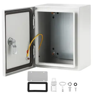NEMA 4X Steel Electrical Enclosure – IP66 Waterproof & Dustproof – With Mounting Plate – Ideal for Indoor/Outdoor Use – Appropriate for Electrical Panels & Wiring Protection – 1.5mm Wall Thickness, Size: 12x10x6