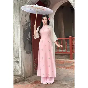 Pink Modern Ao Dai For Women | Vietnamese Modernized Dress D15