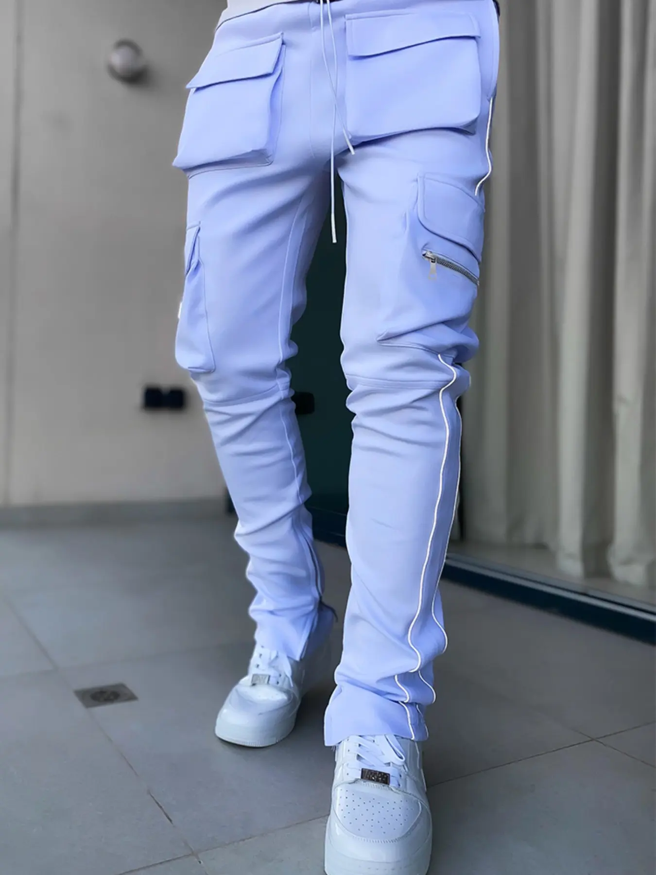 Cross-border Direct Supply Spring Autumn Men's Casual Pants, Korean Style Youth Straight Fit Sports Pants, Multi-pocket Cargo Pants, Casual Athletic Pants, Casual Wear Bottoms, Menswear
