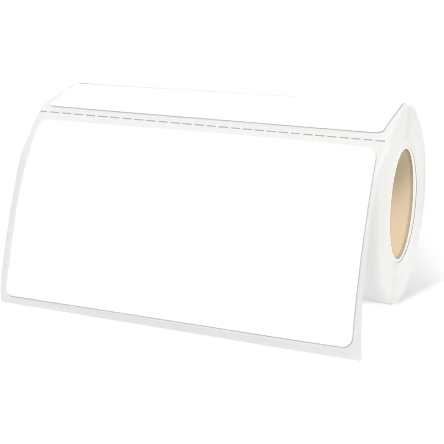 24 Inch White Removable Thermal Labels, Thermal Label,250 Sheets per Roll with Perforated Lines