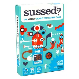 SUSSED Cool Blue Card Game Fun Party Games for Family Game Night Hilarious Would You Rather Questions for Social Interaction Creative Gift Idea for Friends Engaging Conversation Game for Travel and Vacations Entertainment Essentials for Home Parties