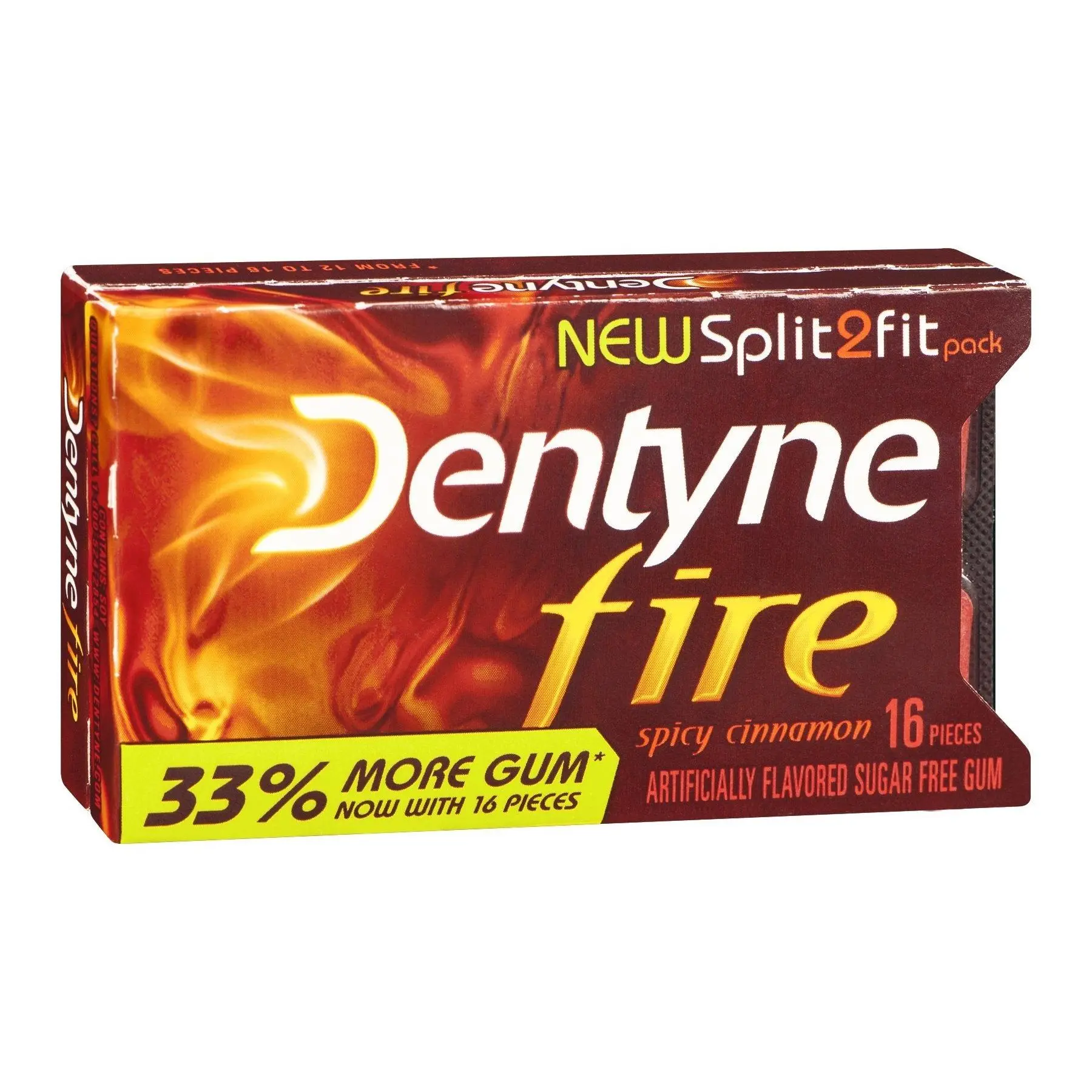Dentyne Fire Sugar-Free Spicy Cinnamon Chewing Gum, Compact Boxed Pack, 16 ct