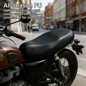 Universal Motorcycle Seat Cover PU Leather All-Season Sun Protection Dustproof Scratch Resistant for Motorcycles Scooters