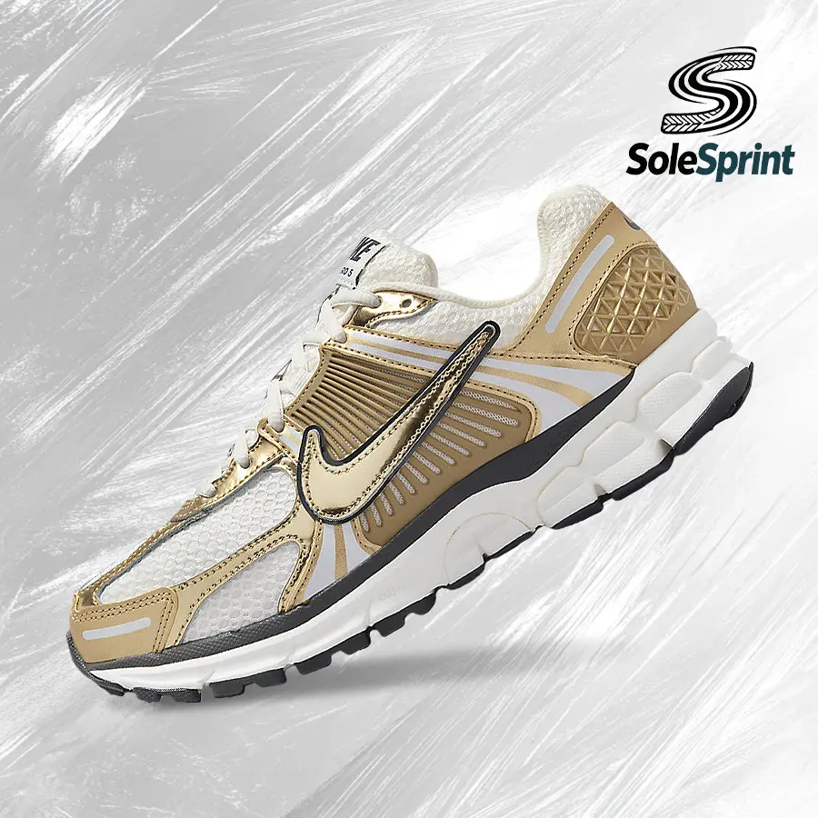 Nike Zoom Vomero 5 Metallic Gold (Women's)– Women's Lifestyle Sneakers – Shoes For Woman-Vintage-Spring & Summer-Inspired Running Shoes, Shock-Absorbing Comfort, Gym To Streetwear Casual Wear-back to school–HF7723 001