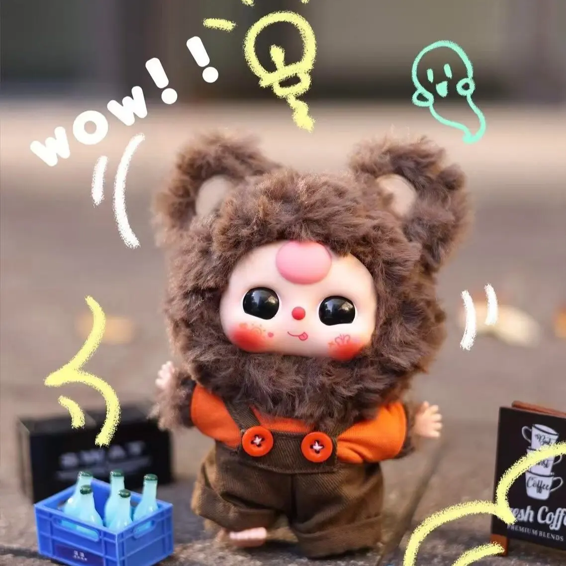 BABY 3 V3 De-Lovely Elf Series Mini Cute Plush Blind Box, Collectible Soft Animal Polyester/ABS Figure, Ages 12+ Mini Collectibles Kawaii Bunny Desktop Decor, Mystery Surprise Gift for Girls