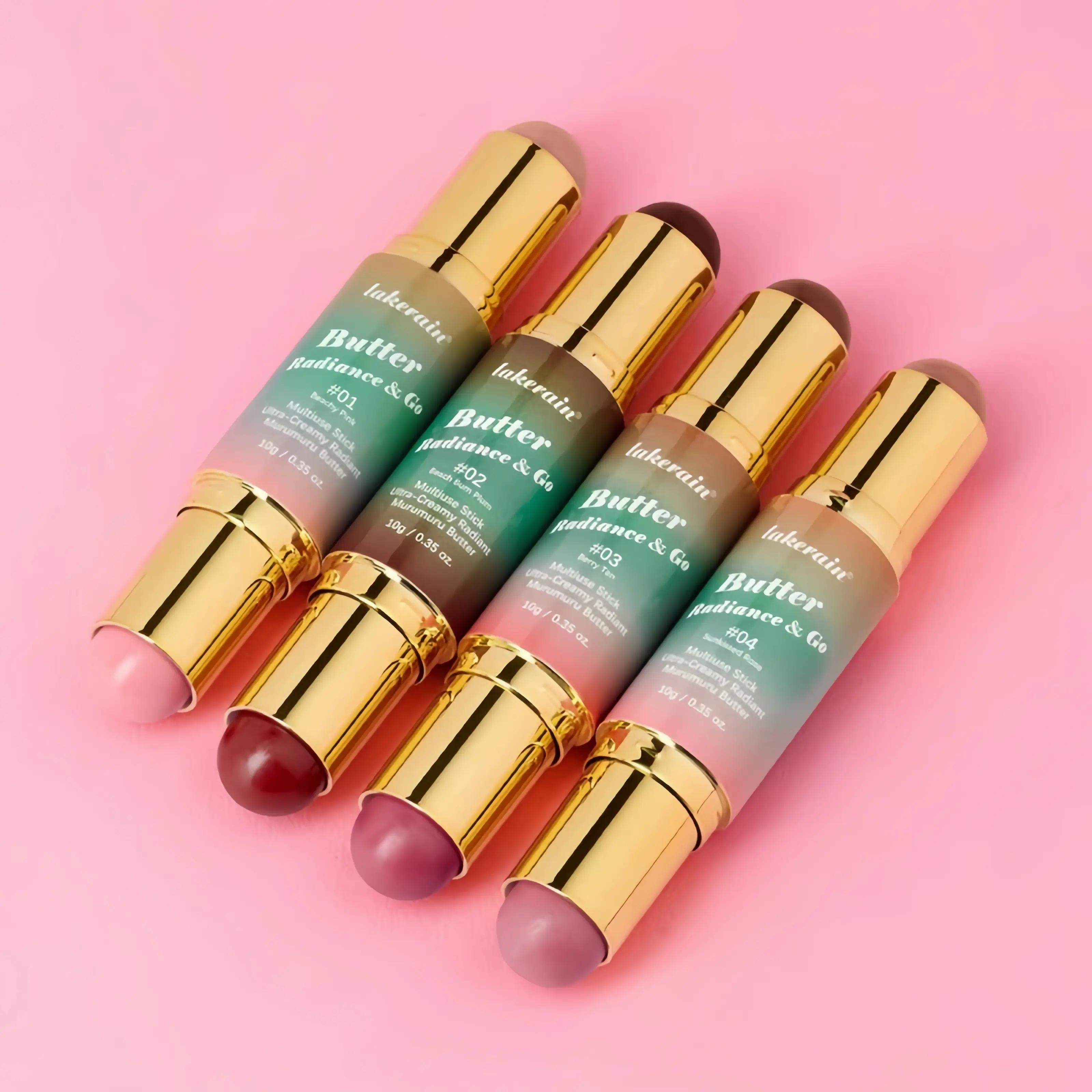Double-Head Butter Blush Stick - 2-in-1 Smooth Lightweight Creamy Silky Bronzer & Blush for Face, Contouring, Highlighting, Natural Glow, Multi-Purpose Beauty Cosmetic Makeup multi-use