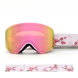 New magnetic ski goggles, cylindrical ski glasses, anti-fog, for adults, outdoor skiing and mountaineering, ski mask