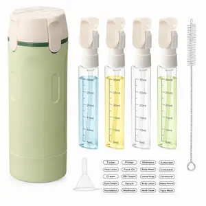Travel Essentials 4-in-1 Bottle Set | Refillable Leakproof Containers for Carry-On & Daily Use | Easy to carry | Ideal for business trips | Vacations | Storage organization,travel dispenser bottles