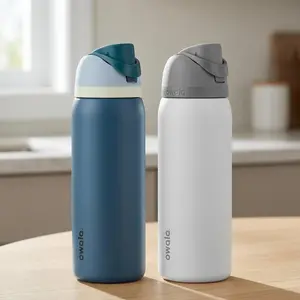 Owala FreeSip Insulated Stainless Steel Water Bottle With Straw, BPA-Free Sports Water Bottle, Great For Travel, 24Oz,32Oz, Shy Marshmallow