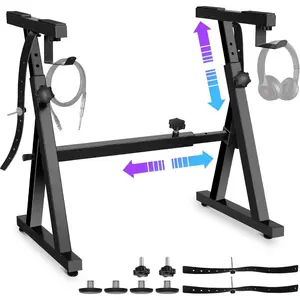 Keyboard Stand Piano Adjustable - Z Style Piano Stands Heavy Duty  and Portable with Height and Width Adjustable Fits for 54 61 76 88  Electric Pianos Black