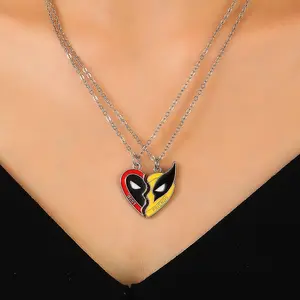 Deadpool 3 movie friendship necklace, couple necklace, keychain combination, fashionable and atmospheric, easy to wear, full of personality.