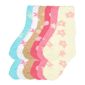 12 Pairs Women's Plush Slipper Socks Fuzzy Fleece Warm Soft Cozy Fluffy Winter Home Cabin Sleeping Premium Socks Comfy Christmas Stuffers Gifts Women