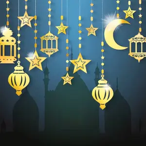 Islamic Ramadan Eid Party String Banner - Simple Design for Celebrating Eid with Colorful Strands