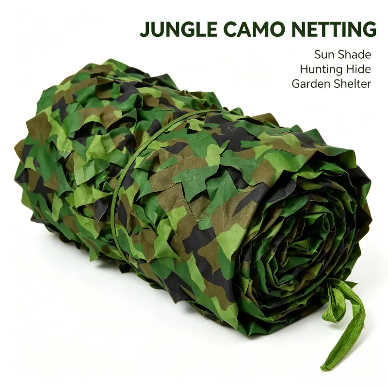 Jungle Camo Netting, Heavy Duty Nylon Camouflage Net, Breathable Camo Mesh Shade Net for Hunting Blind, Vehicle Cover, Garden Privacy Screen, Shooting Range, Camping Decor