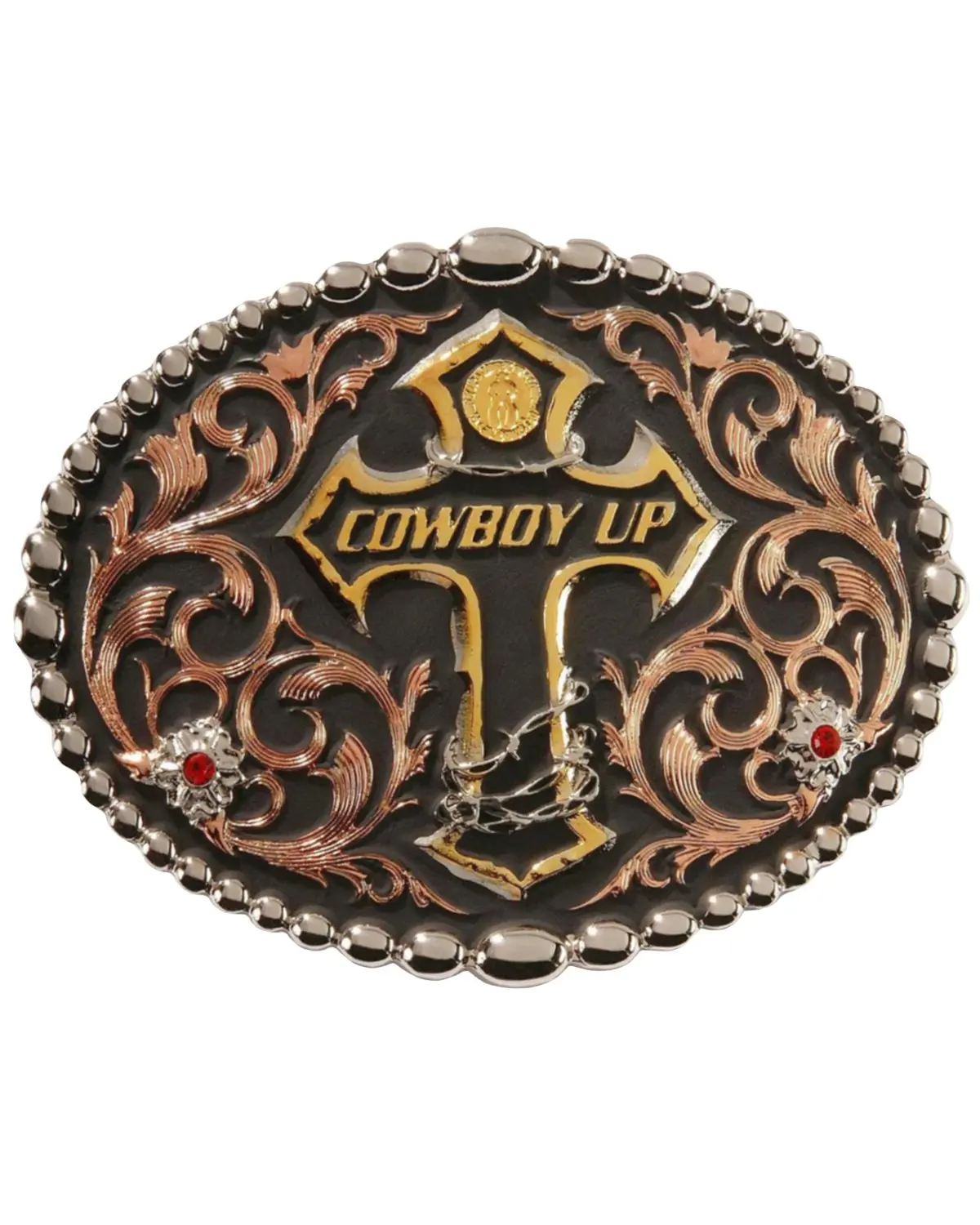 Montana Silversmiths Men's Cowboy Up Cross Belt Buckle - 60990