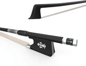 Carbon Fiber Violin Bow, Hand Crafted by Professional Violin & Bow Makers, , Stiff & Well Balanced, Made with Mongolian Horse Hair, For Violinists & Fiddlers of All Skill Levels