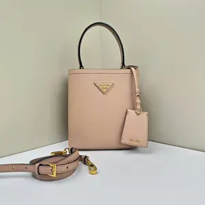 Pre-owned PRADA Saffiano Crossbody Bags Panier Small Pink CPU0325