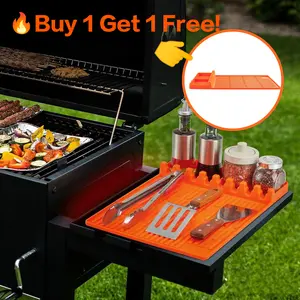 Silicone Griddle Tools Mat,Waterproof & Oil-proof Spatula Drain Pad, Miultifunctional Side Shelf Mat for Kitchen Cooking Counter,Kitchen Accessories Grill Dinnerware Steel Utensil Bbq