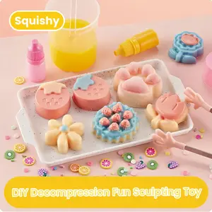 Silicone DIY Squishy Making Kit with Bread Molds & Decorations,Make Your Own Slow Rising Squishies Stress Relief Toys, Craft Kits Gift for Kids Ages 3+ & Adults squishy making kit squishy kit squishy maker diy squishy making kits make your own squishy kit