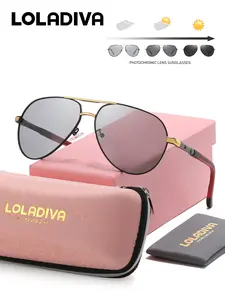 1 Piece LolaDiva Unisex Frog Frame Full Frame Polarized Photochromic Sunglasses Lightweight Frame Zero Pressure Fit UV400