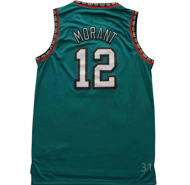 Ja Morant Men's Sleeveless stitched Basketball Jersey green