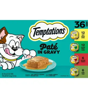 Pate In Gravy Variety Pack Adult Wet Cat Food, 3.5 Oz Trays, Pack Of 36